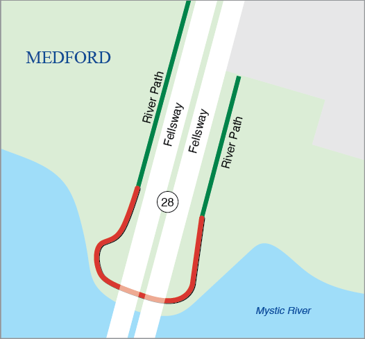 Medford: Shared-Use Path Connection at the Route 28/Wellington Underpass 